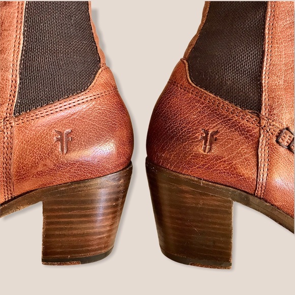 Frye Molly Gore Cognac Tall Skinny Riding Boots - Picture 13 of 16